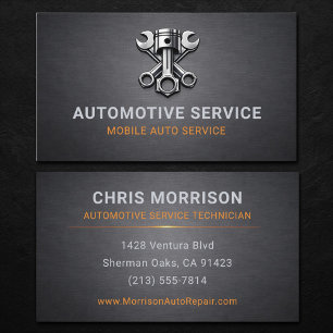 Automotive Service Specialist Metallic Business Card
