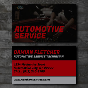 Automotive Service Technician Custom Business Card