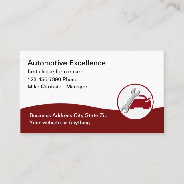 Automotive Services Cool Business Card Design (Front)