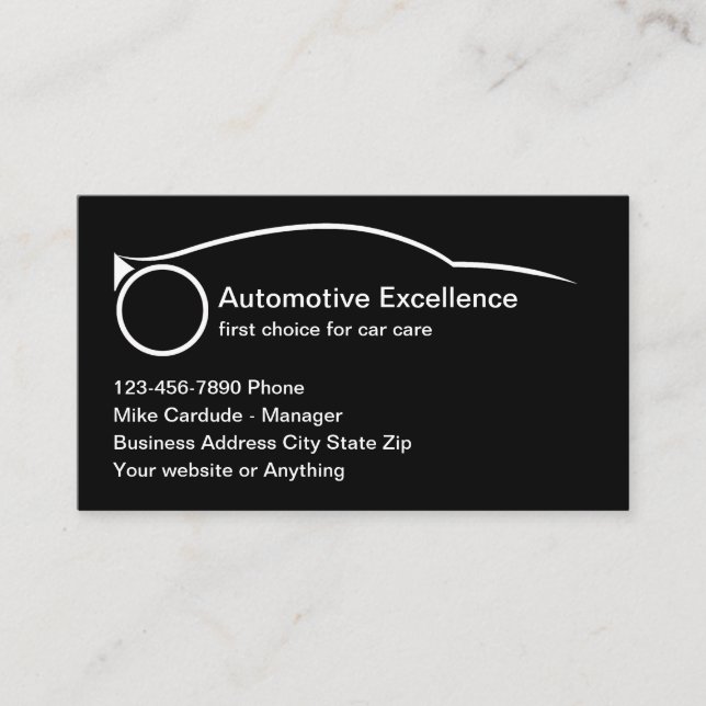 Automotive Services Cool Business Cards (Front)