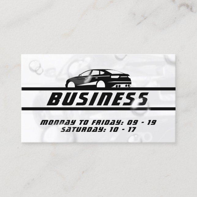 Automotive splash bubbles business card (Front)