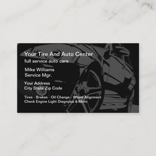 Automotive Theme Business Card Background (Front)