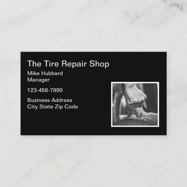 Automotive Tire Repair Theme Business Cards (Front)