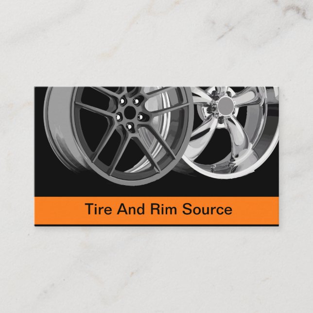 Automotive Tire Rims Auto Supplies Business Card (Front)
