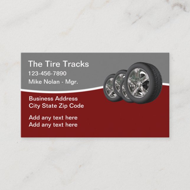Automotive Tire Store Business Cards (Front)