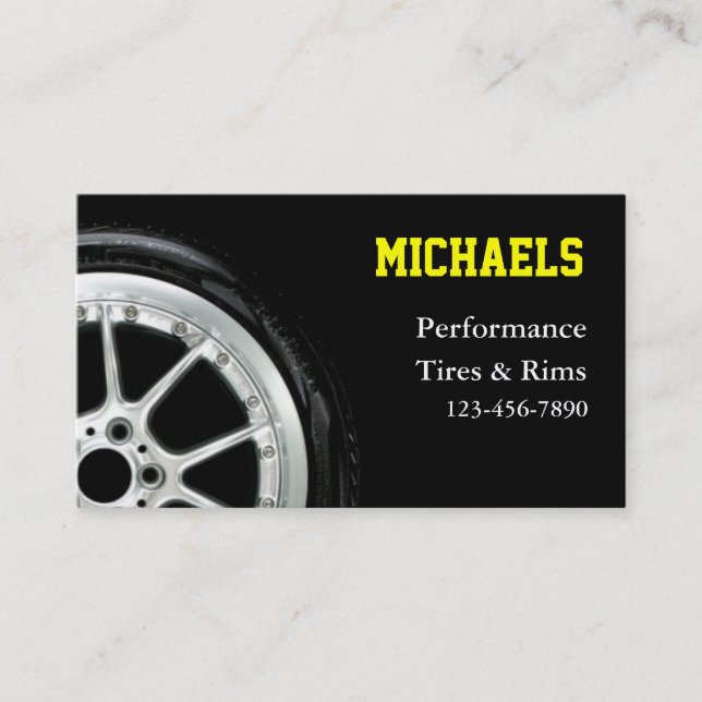 Automotive Tires and Rim Sales Business Card (Front)