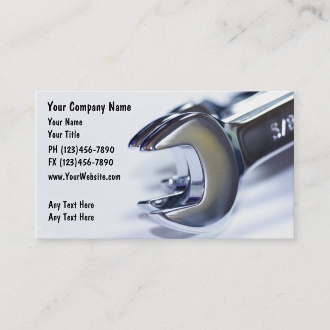 Automotive Tools Theme Business Card (Front)