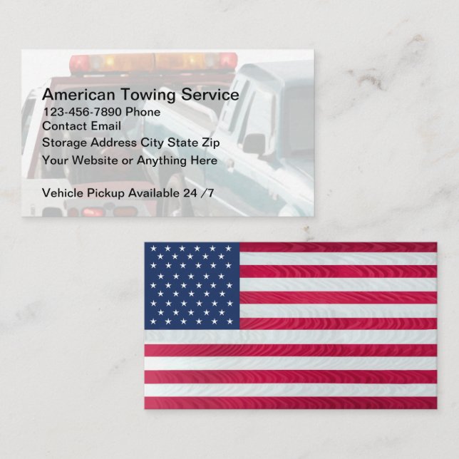 Automotive Towing And Roadside Assistance  Business Card (Front/Back)