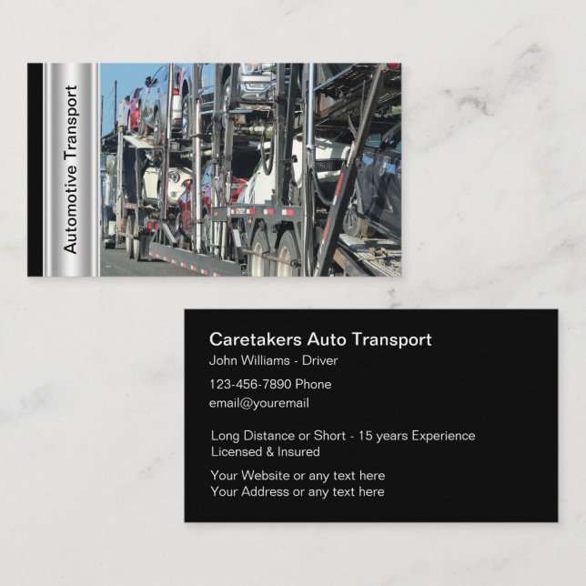 Automotive Transport Car Carrier Theme Business Card (Front/Back)