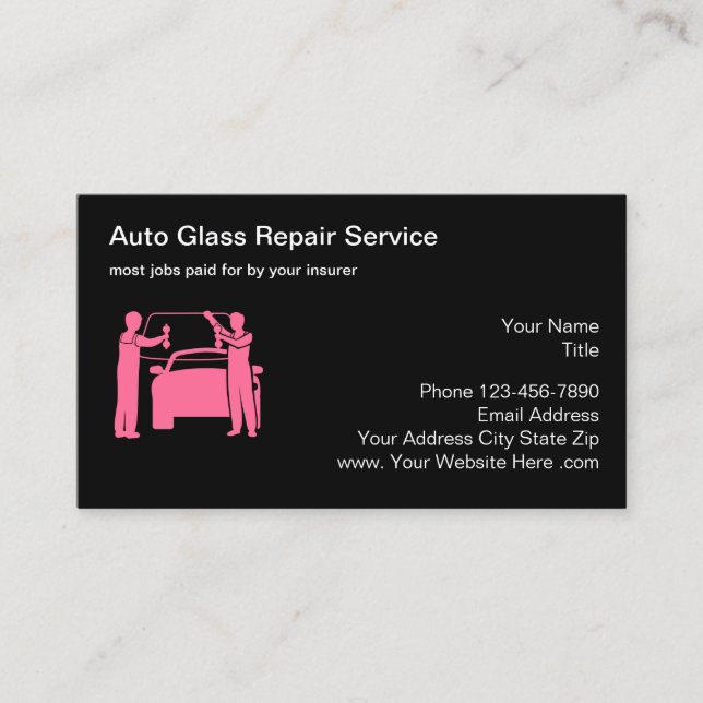 Automotive Window Windshield Repair Business Cards (Front)