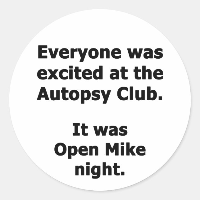 Autopsy Club Classic Round Sticker (Front)