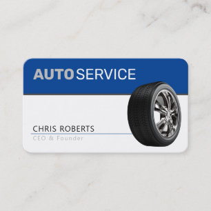 AUTOSERVICE   Modern blue Business Card