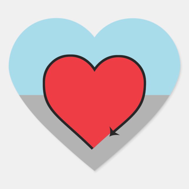 Autosexual Pride Flag and Symbol Heart Sticker (Front)