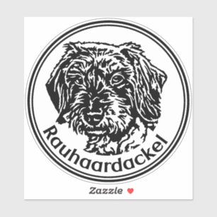 Autosticker Rauhaardackel Teckel round