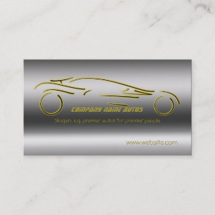 Autotrade Car - Gold Sportscar on steel-effect Business Card