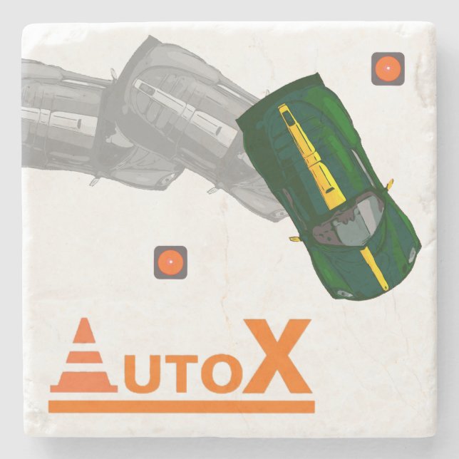 AUTOX-Green Stone Coaster (Front)