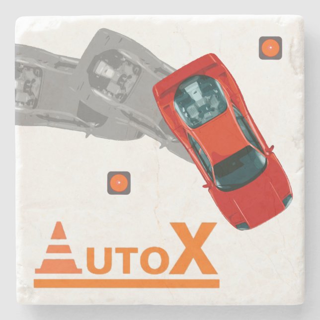 AUTOX-Red Stone Coaster (Front)