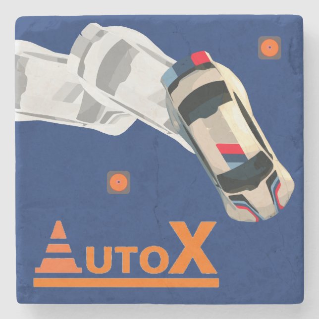AUTOX-White Stone Coaster (Front)