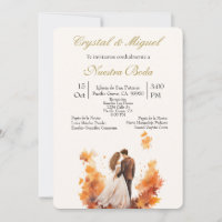 Autum bride and groom silhouette 