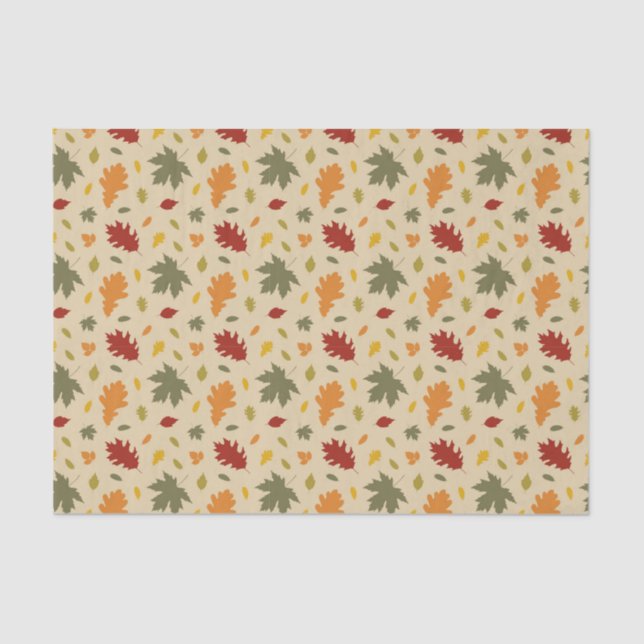 Autum Fall Leaves Tissue Paper (Front)
