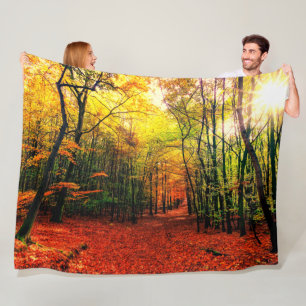 AUTUM LEAVES FLEECE BLANKET