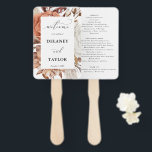 Autum Rustic Floral, Framed Fall Wedding Program Hand Fan<br><div class="desc">This beautiful floral design features fall coloured watercolor flowers.  Add your information using the template form. The Customise Further feature can be used to access the advanced editing menu where you can change the font,  colours and layout of the text.</div>