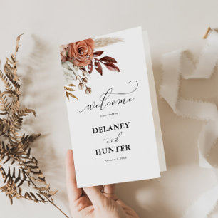 Autum Rustic Floral, Wedding Paper Program Booklet