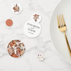 Autum terracotta floral Wedding Table Confetti