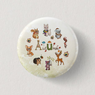 autumn 3 cm round badge