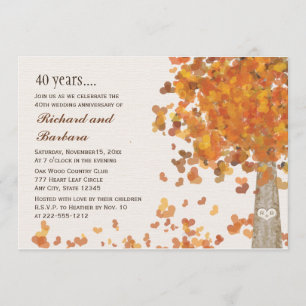 Autumn 40th Anniversary Photo Invitations