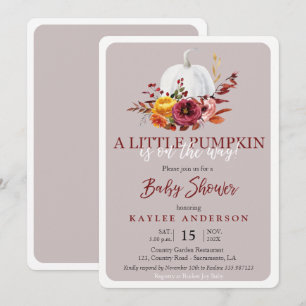 Autumn a little pumpkin Baby shower invitation