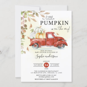 Autumn A Little Pumpkin Fall Baby Shower Invitation