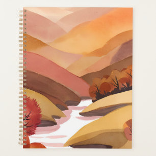 Autumn Abode Fall Foliage Watercolor Landscape Planner