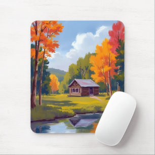 Autumn Abode Lakeside Cottage Mouse Mat