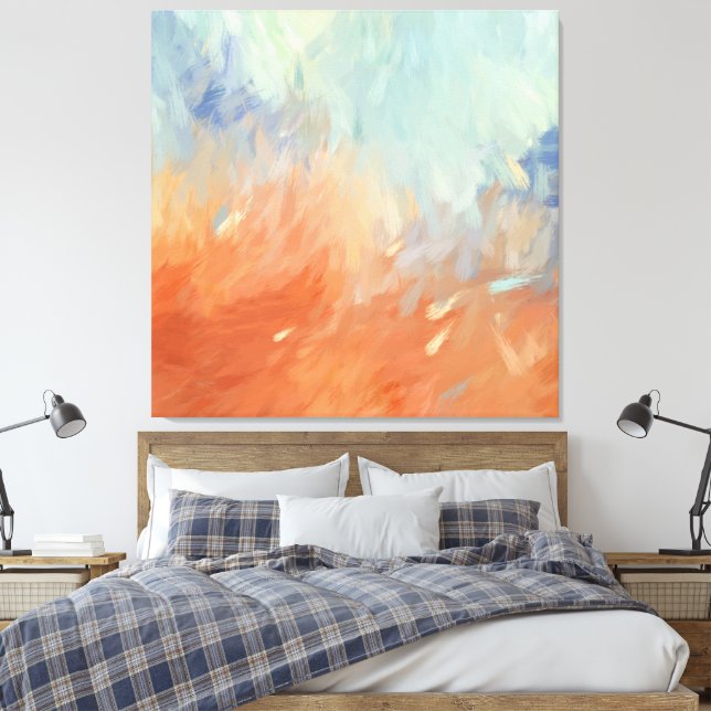 Autumn Abstract Brushstrokes Canvas Print (Insitu(Bedroom))