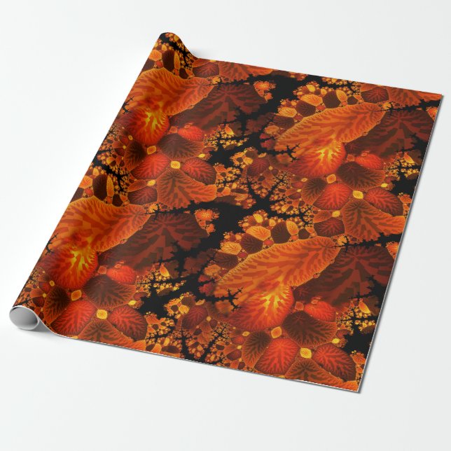Autumn Abstract Forest Trees Leaves Wrapping Paper (Unrolled)