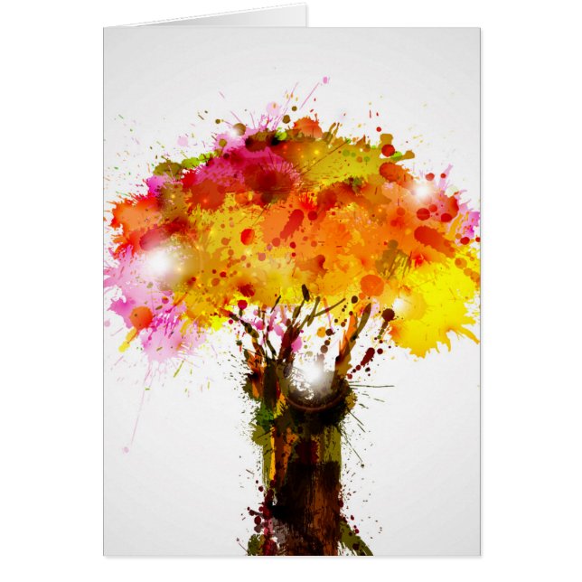 Autumn Abstract Tree Forming By Blots (Front)