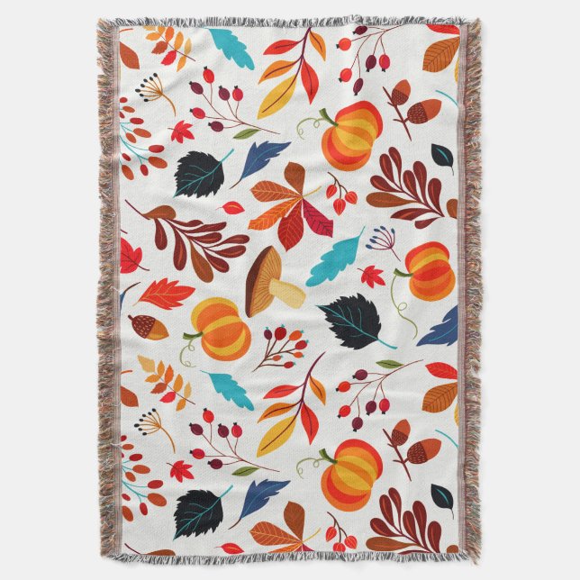 Autumn Abundance Custom Throw Blanket (Front Vertical)