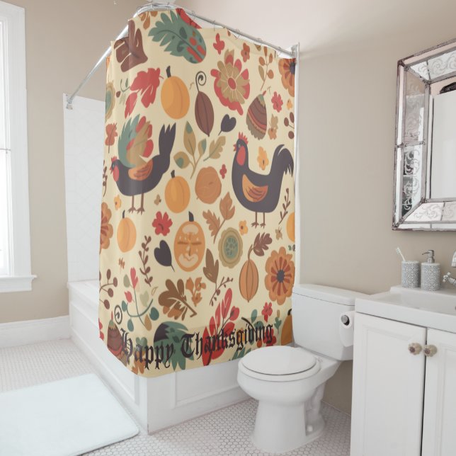 Autumn Abundance Shower Curtain (In Situ)