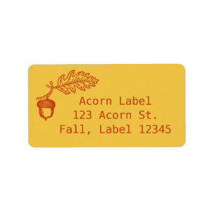 Autumn Acorn Fall Nut Colourful Harvest Label