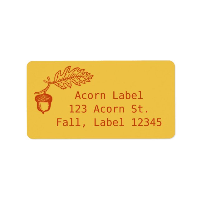 Autumn Acorn Fall Nut Colourful Harvest Label (Front)