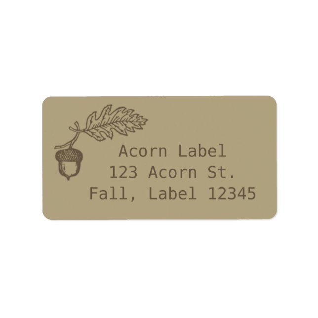 Autumn Acorn Fall Nut Colourful Harvest Label (Front)
