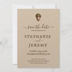 Autumn Acorn Save the Date Invitation