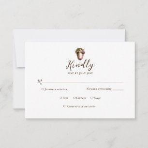 Autumn Acorn Vintage RSVP Response Card