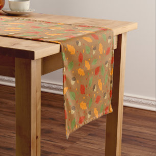 Autumn Acorns and Leaves Short Table Runner