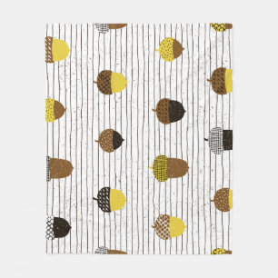 Autumn Acorns: Vintage Vibes Fleece Blanket