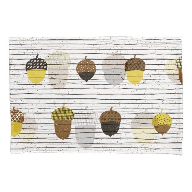 Autumn Acorns: Vintage Vibes Pillowcase (Front)