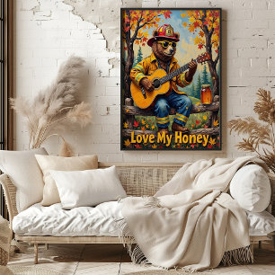 Autumn Acoustic: Bear's Rustic Strums Poster