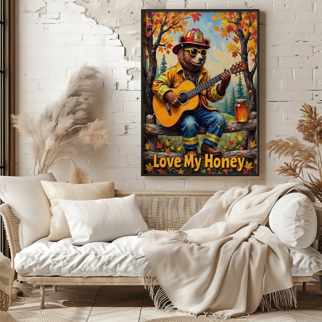 Autumn Acoustic: Bear's Rustic Strums Poster (Creator Uploaded)