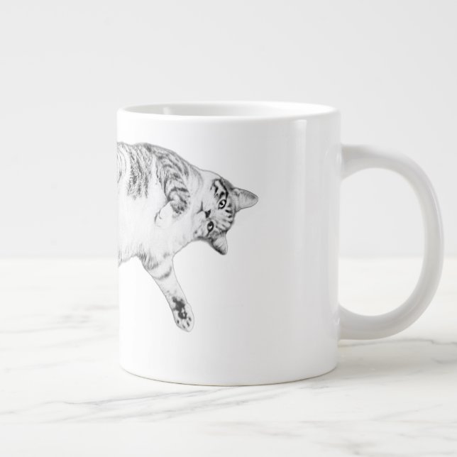 Autumn Acrobat Cat Large Coffee Mug (Right)